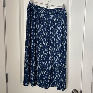 Nine West XL Navy and Light Blue A-Line Skirt